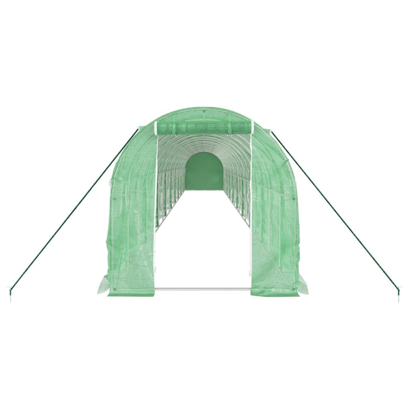 vidaXL zöld acélvázas melegház 36 m² 18 x 2 x 2 m
