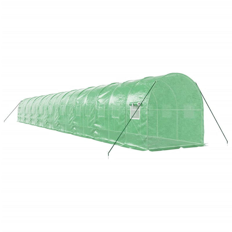 vidaXL zöld acélvázas melegház 36 m² 18 x 2 x 2 m