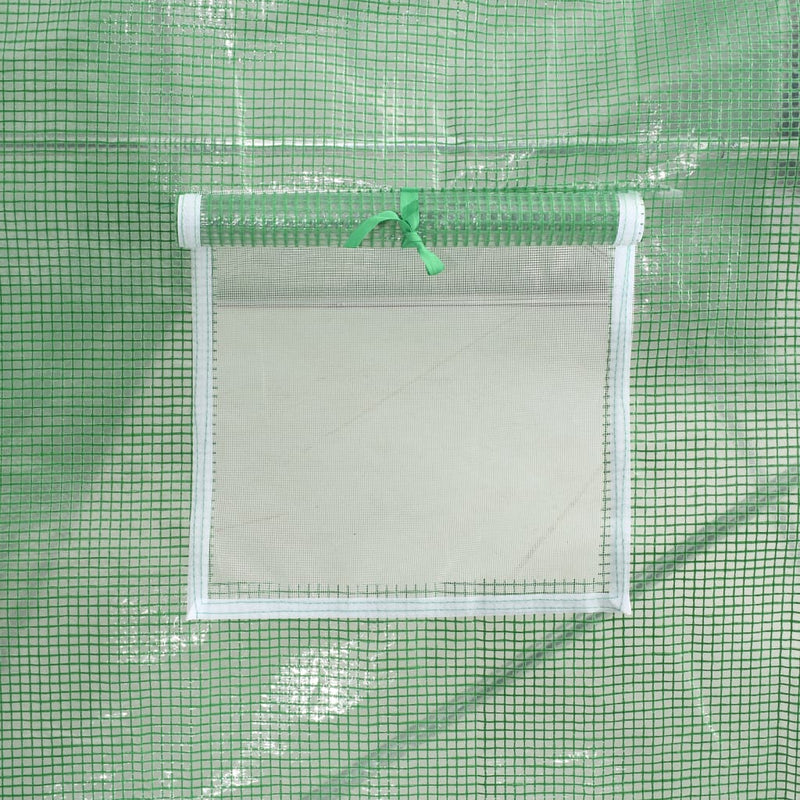 vidaXL zöld acélvázas melegház 36 m² 18 x 2 x 2 m
