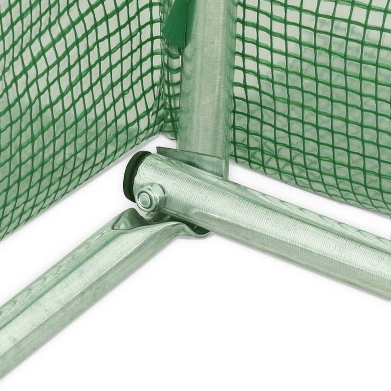 vidaXL zöld acélvázas melegház 36 m² 18 x 2 x 2 m