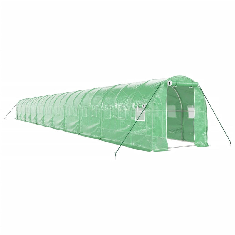 vidaXL zöld acélvázas melegház 44 m² 22 x 2 x 2 m