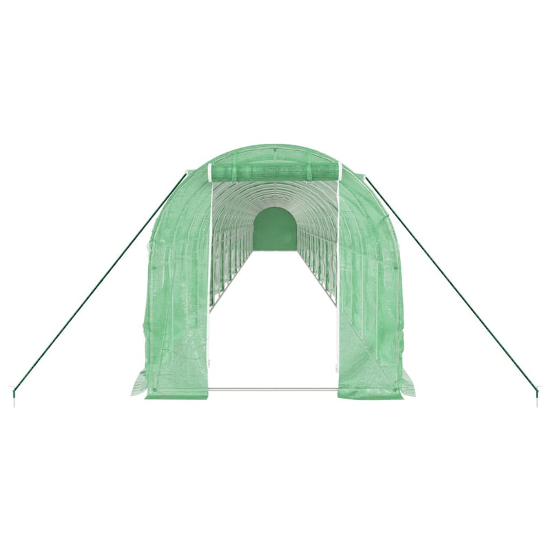 vidaXL zöld acélvázas melegház 44 m² 22 x 2 x 2 m