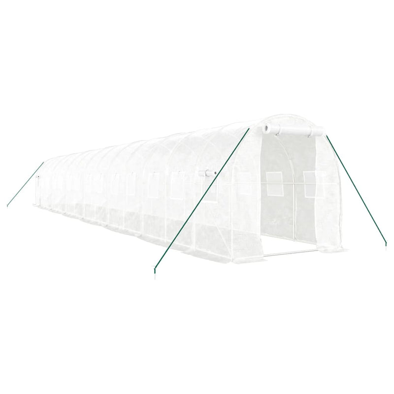 vidaXL fehér acélvázas melegház 28 m² 14 x 2 x 2 m