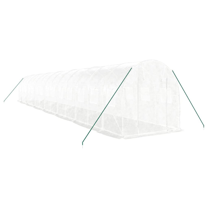 vidaXL fehér acélvázas melegház 28 m² 14 x 2 x 2 m