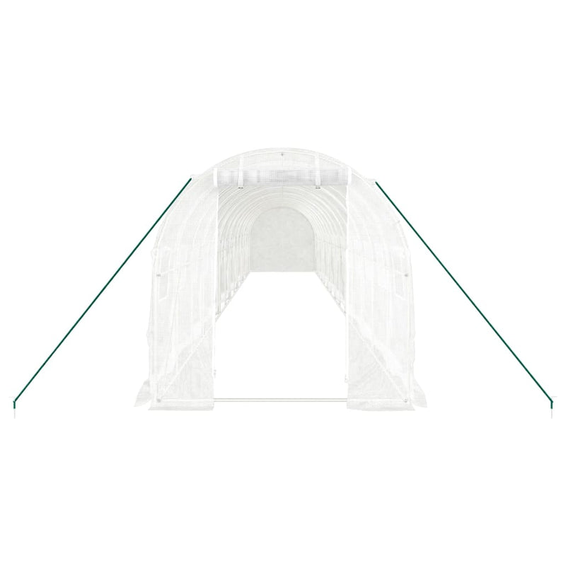 vidaXL fehér acélvázas melegház 28 m² 14 x 2 x 2 m