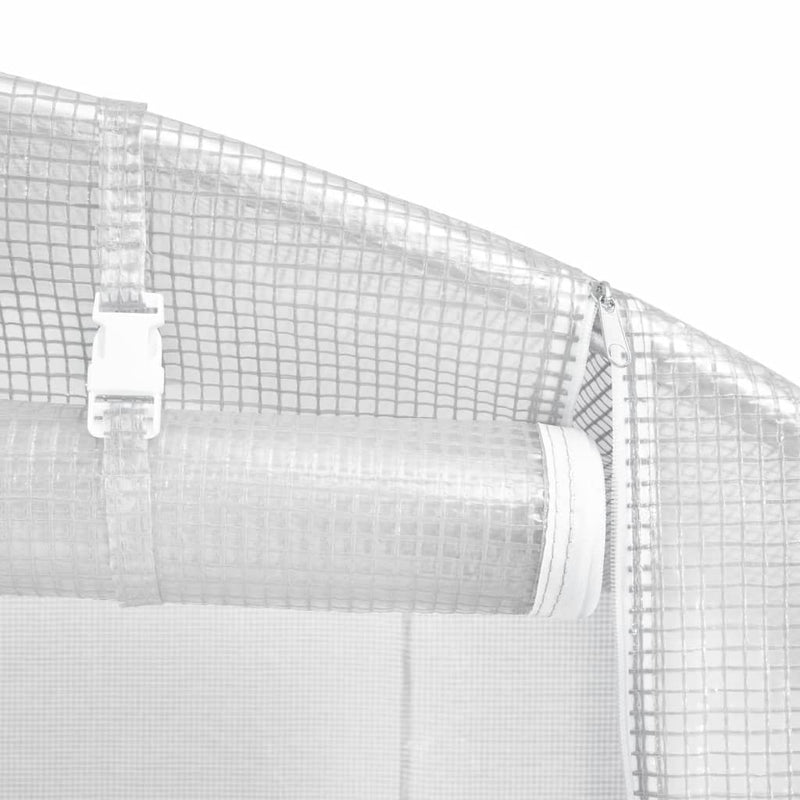 vidaXL fehér acélvázas melegház 28 m² 14 x 2 x 2 m