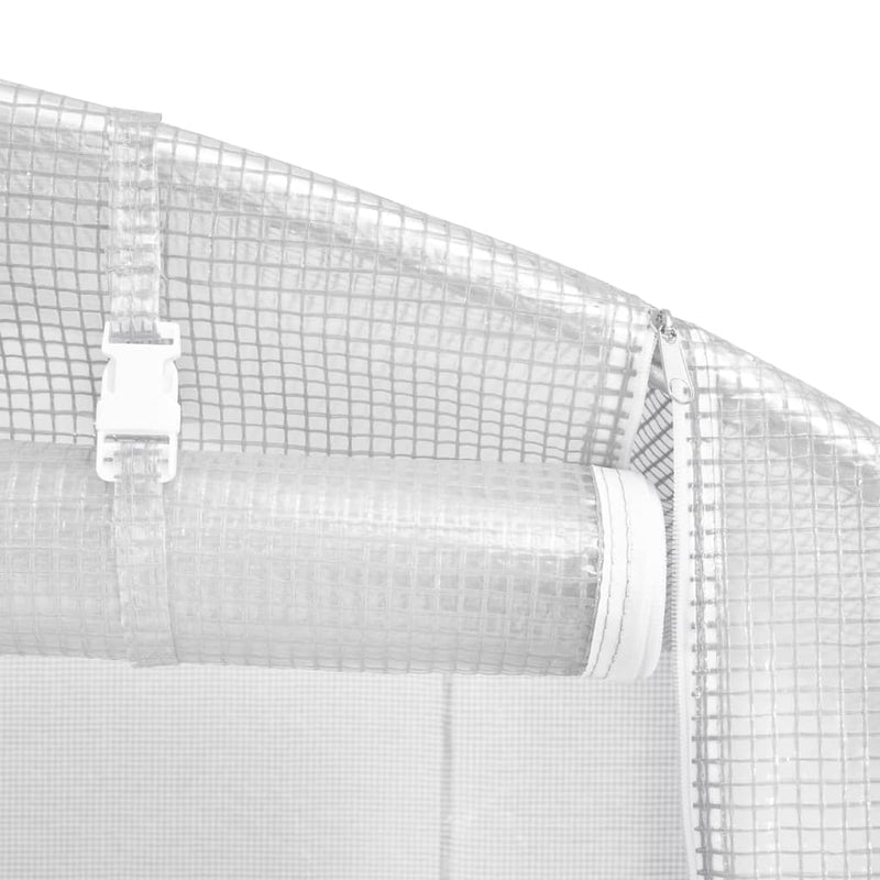 vidaXL fehér acélvázas melegház 32 m² 16 x 2 x 2 m
