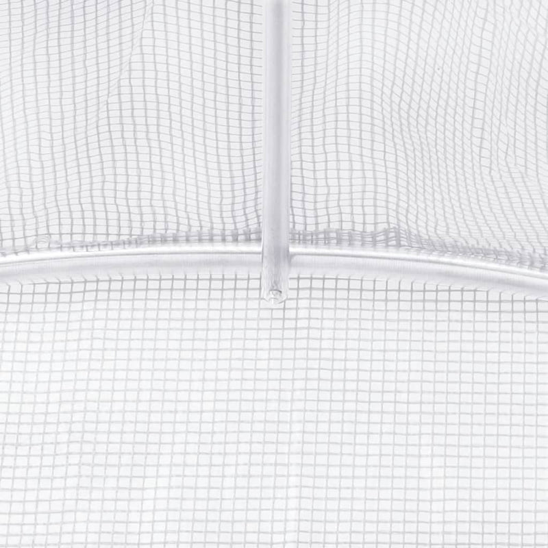 vidaXL fehér acélvázas melegház 32 m² 16 x 2 x 2 m