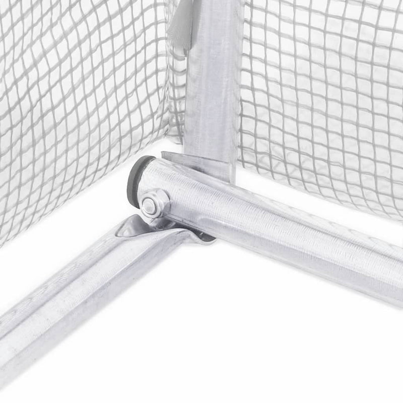 vidaXL fehér acélvázas melegház 32 m² 16 x 2 x 2 m