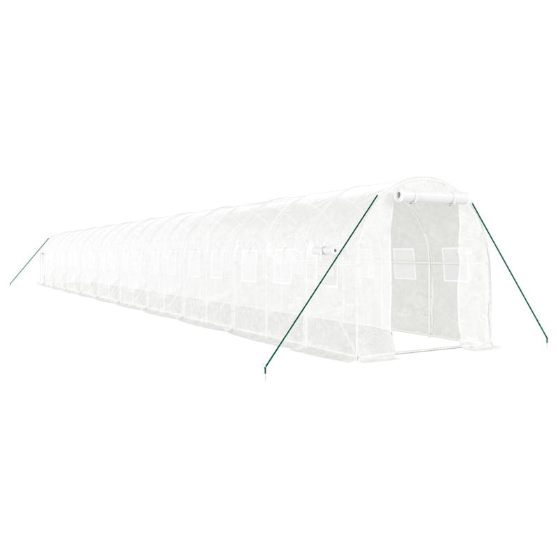 vidaXL fehér acélvázas melegház 40 m² 20x2x2 m