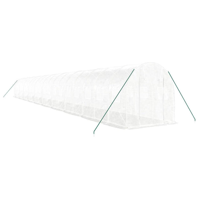 vidaXL fehér acélvázas melegház 40 m² 20x2x2 m