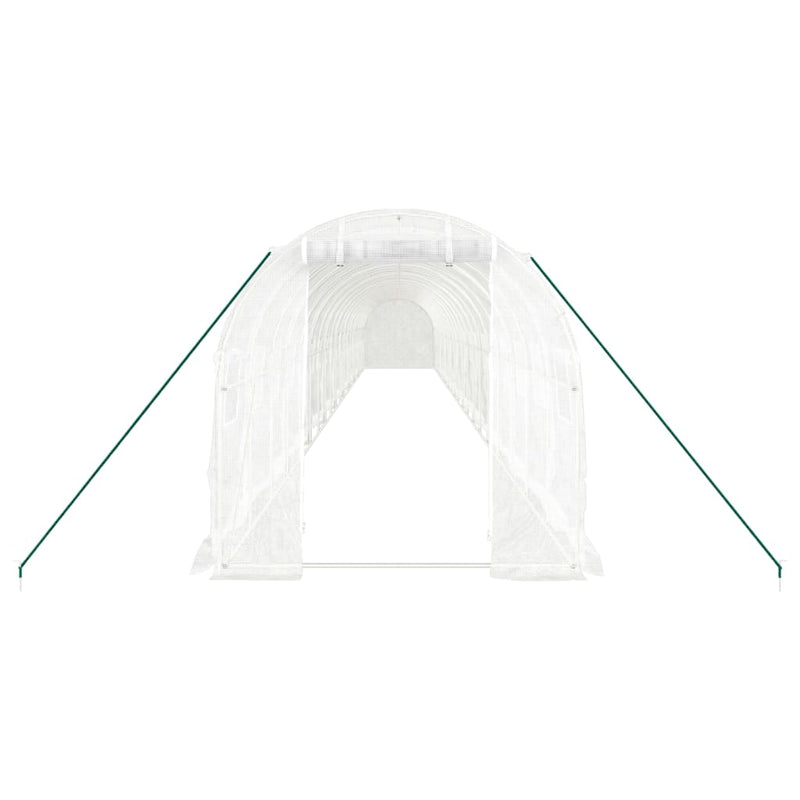 vidaXL fehér acélvázas melegház 40 m² 20x2x2 m