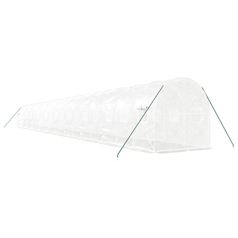 vidaXL fehér acélvázas melegház 40 m² 20x2x2 m