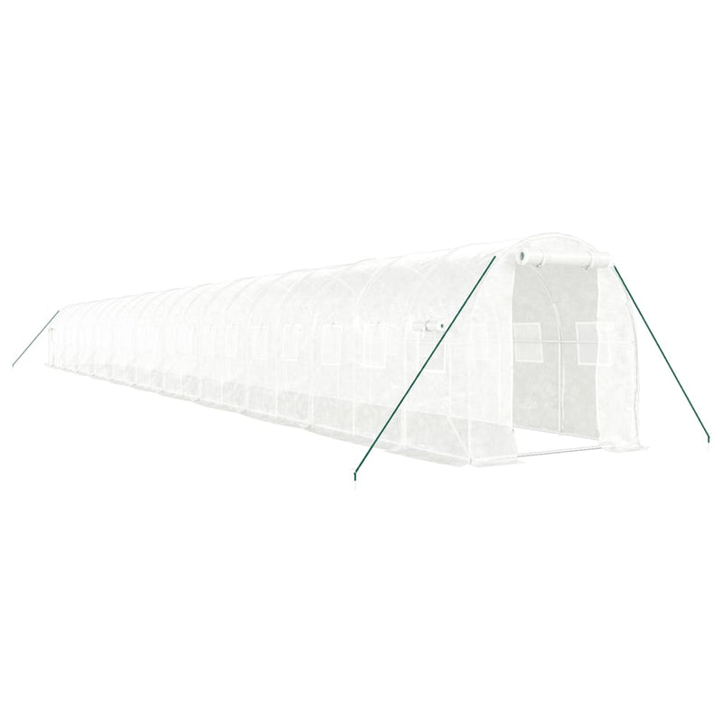 vidaXL fehér acélvázas melegház 44 m² 22x2x2 m