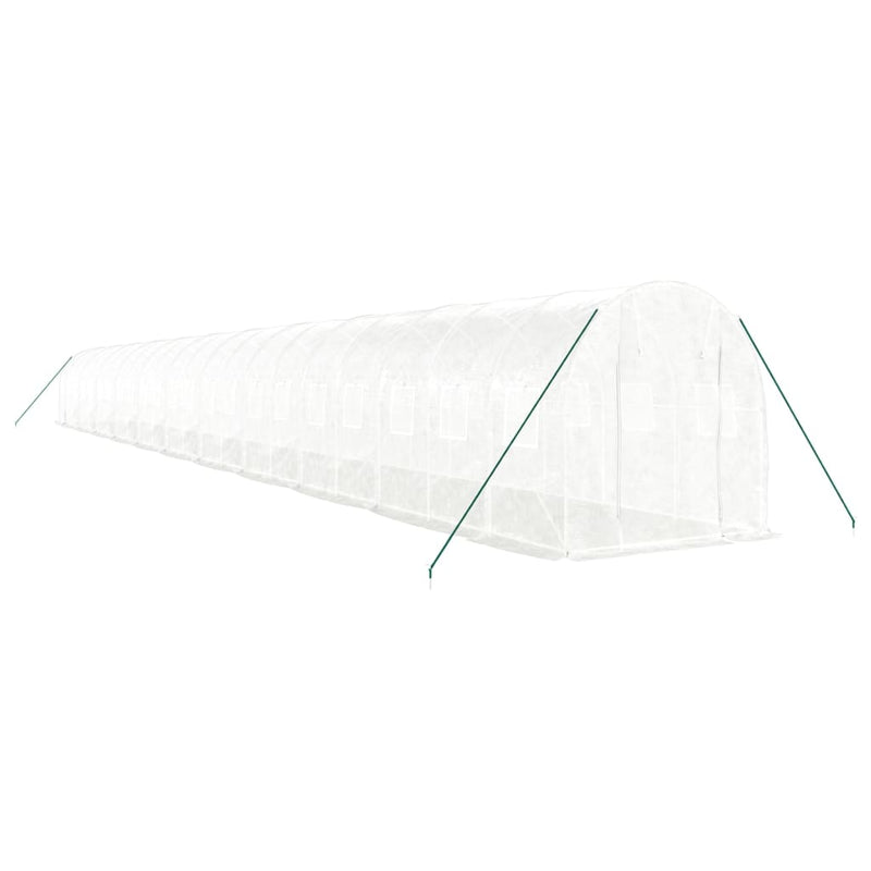 vidaXL fehér acélvázas melegház 44 m² 22x2x2 m