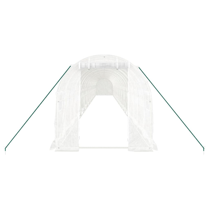 vidaXL fehér acélvázas melegház 44 m² 22x2x2 m