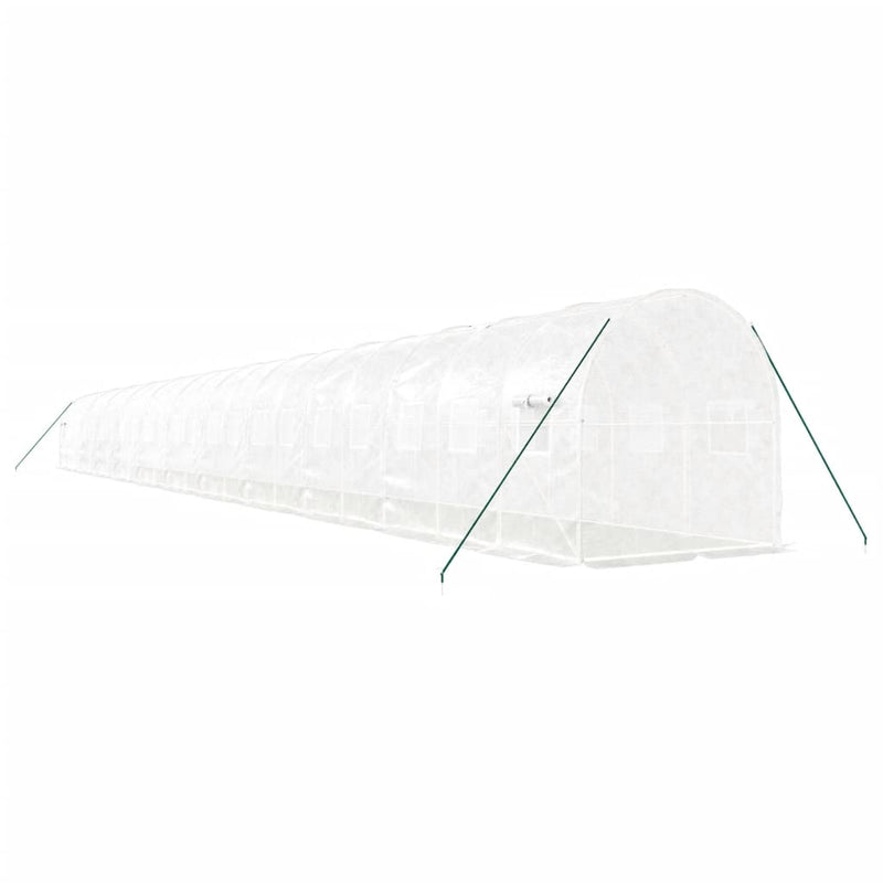 vidaXL fehér acélvázas melegház 44 m² 22x2x2 m