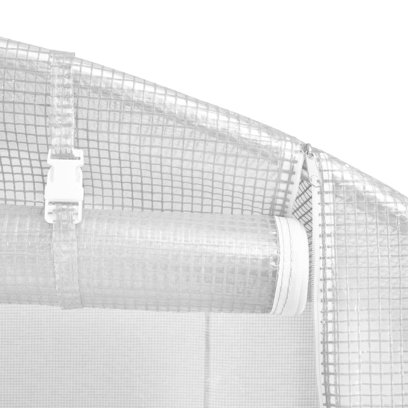 vidaXL fehér acélvázas melegház 44 m² 22x2x2 m