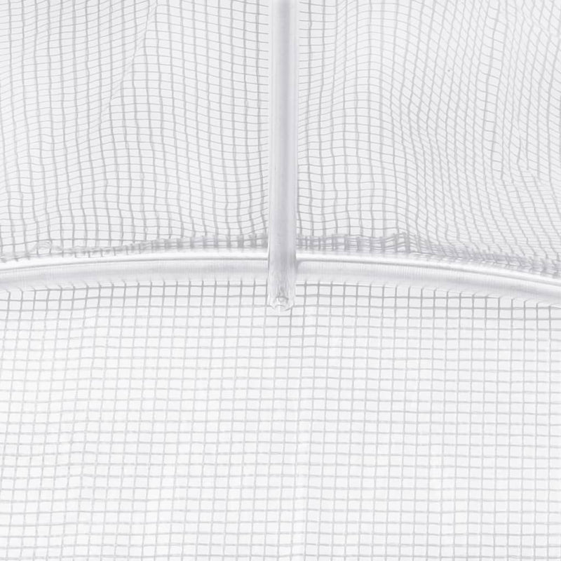 vidaXL fehér acélvázas melegház 44 m² 22x2x2 m
