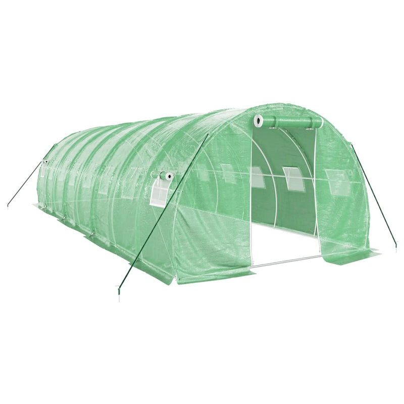 vidaXL zöld acélvázas melegház 24 m² 8 x 3 x 2 m