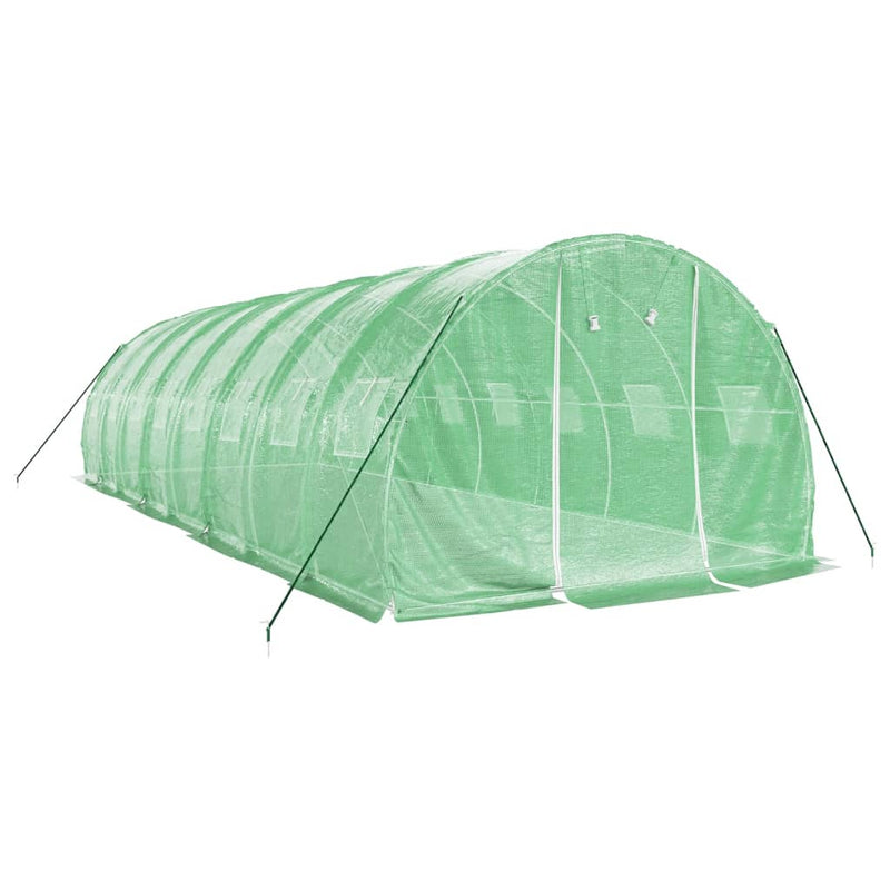 vidaXL zöld acélvázas melegház 24 m² 8 x 3 x 2 m