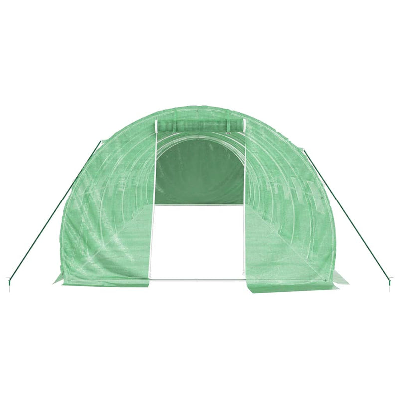 vidaXL zöld acélvázas melegház 24 m² 8 x 3 x 2 m