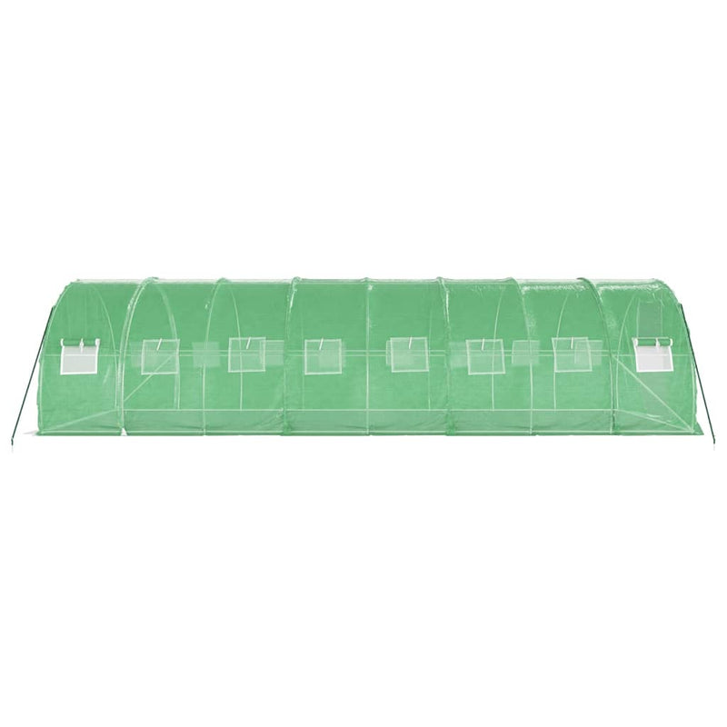 vidaXL zöld acélvázas melegház 24 m² 8 x 3 x 2 m