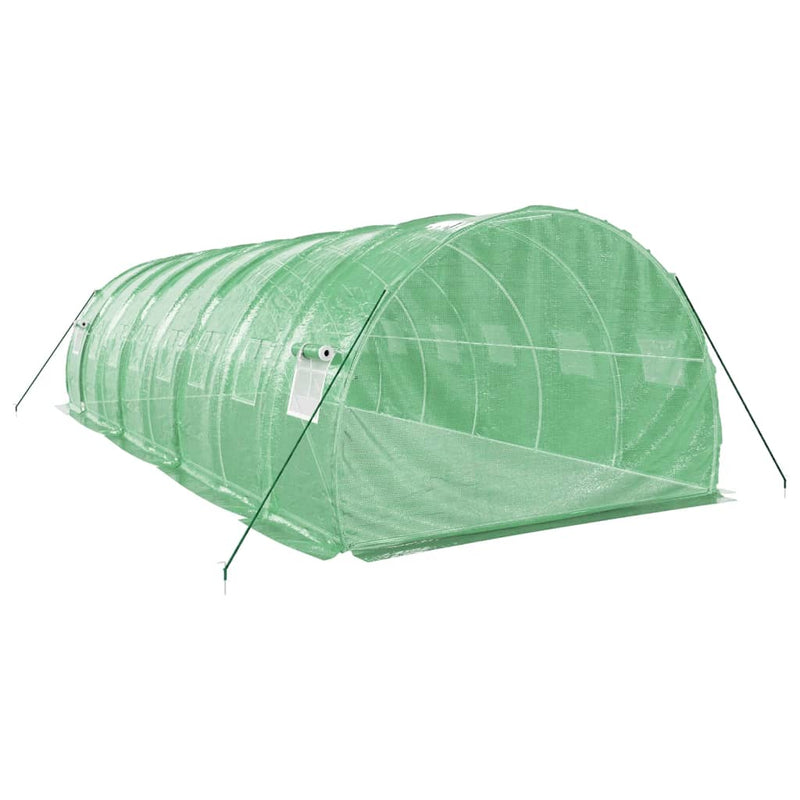 vidaXL zöld acélvázas melegház 24 m² 8 x 3 x 2 m