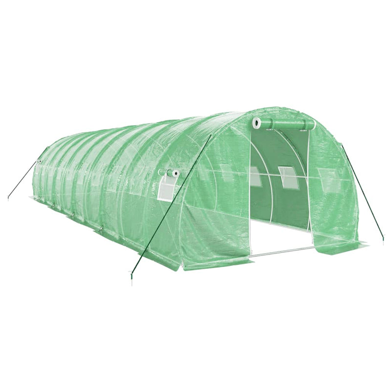 vidaXL zöld acélvázas melegház 30 m² 10 x 3 x 2 m