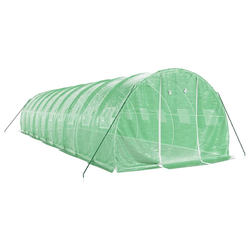 vidaXL zöld acélvázas melegház 30 m² 10 x 3 x 2 m