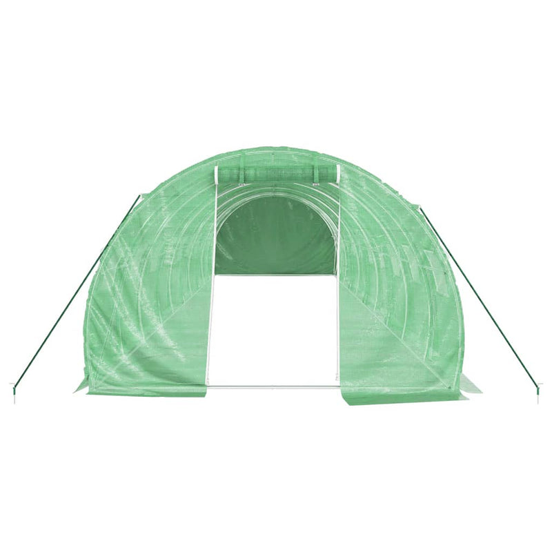 vidaXL zöld acélvázas melegház 30 m² 10 x 3 x 2 m