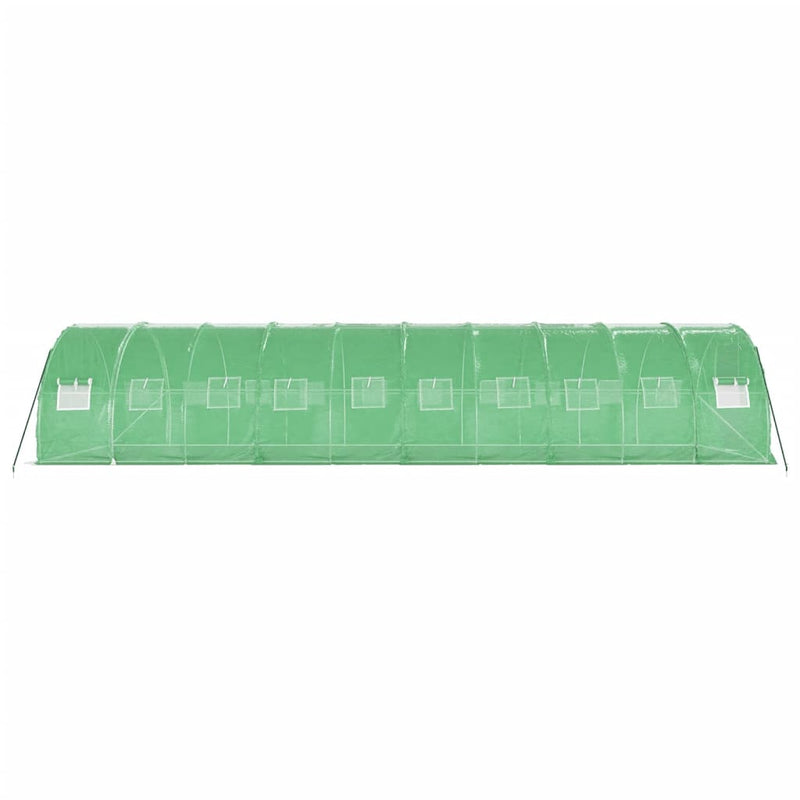 vidaXL zöld acélvázas melegház 30 m² 10 x 3 x 2 m