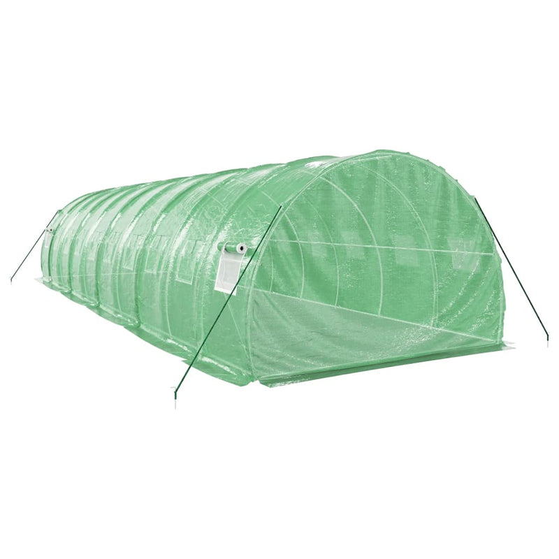 vidaXL zöld acélvázas melegház 30 m² 10 x 3 x 2 m