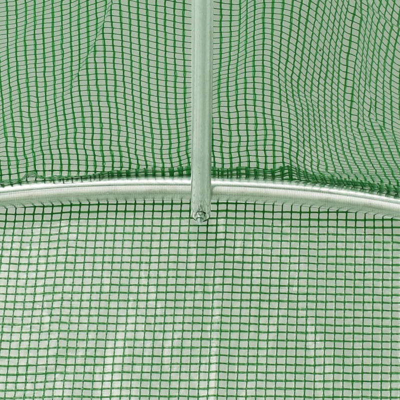vidaXL zöld acélvázas melegház 30 m² 10 x 3 x 2 m