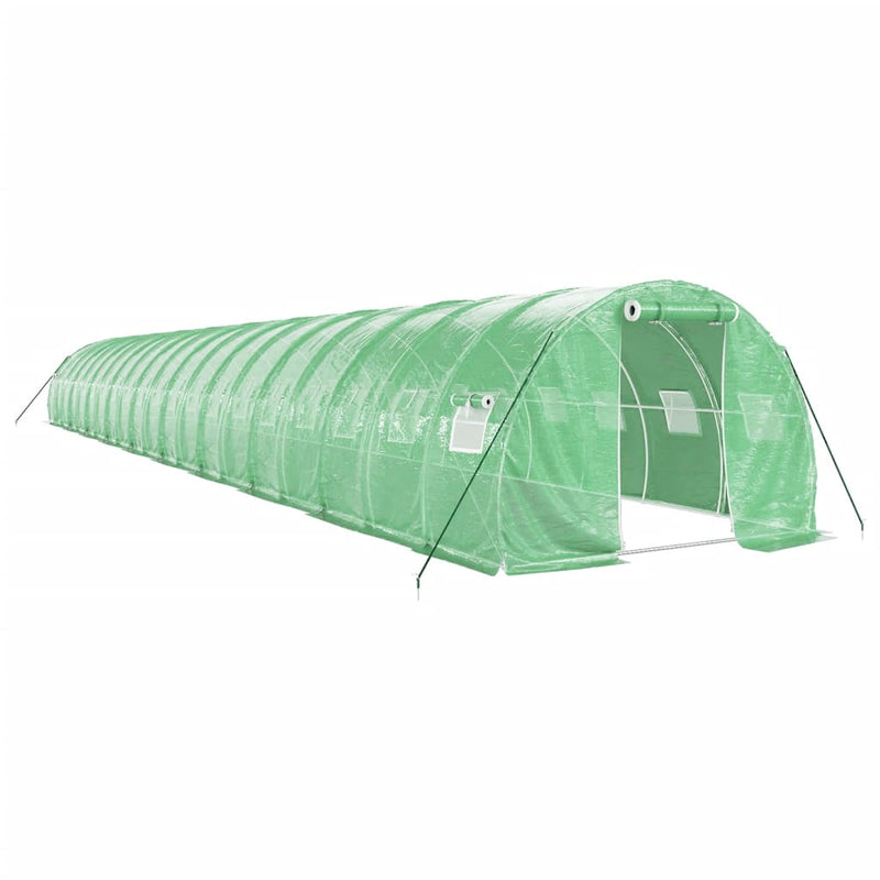 vidaXL zöld acélvázas melegház 60 m² 20 x 3 x 2 m