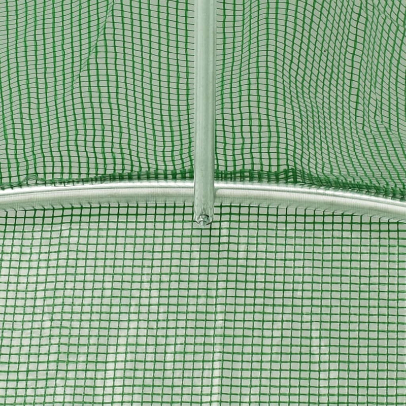 vidaXL zöld acélvázas melegház 60 m² 20 x 3 x 2 m
