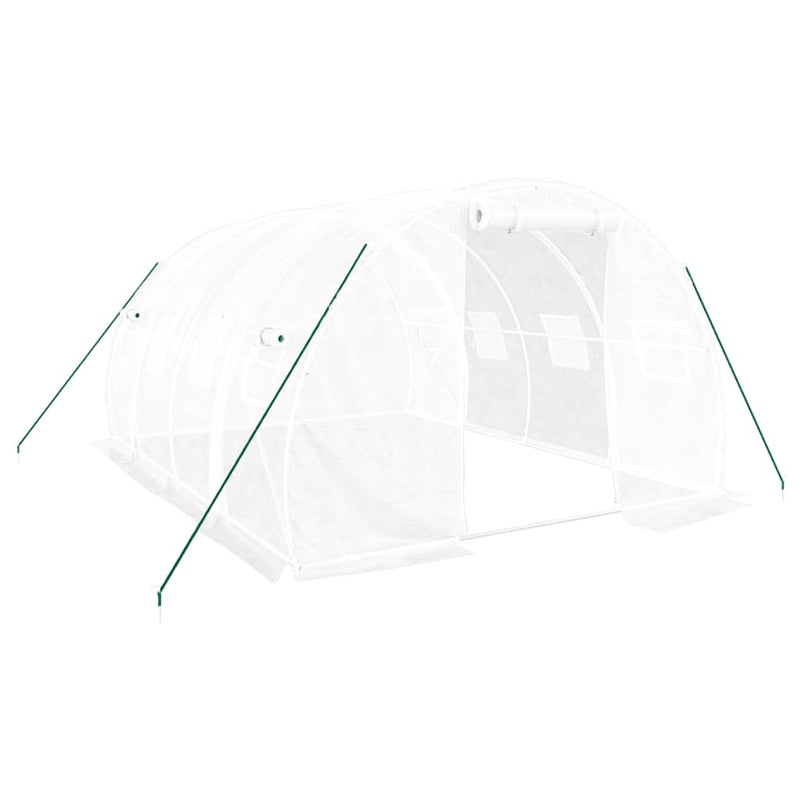 vidaXL fehér acélvázas melegház 12 m² 4 x 3 x 2 m