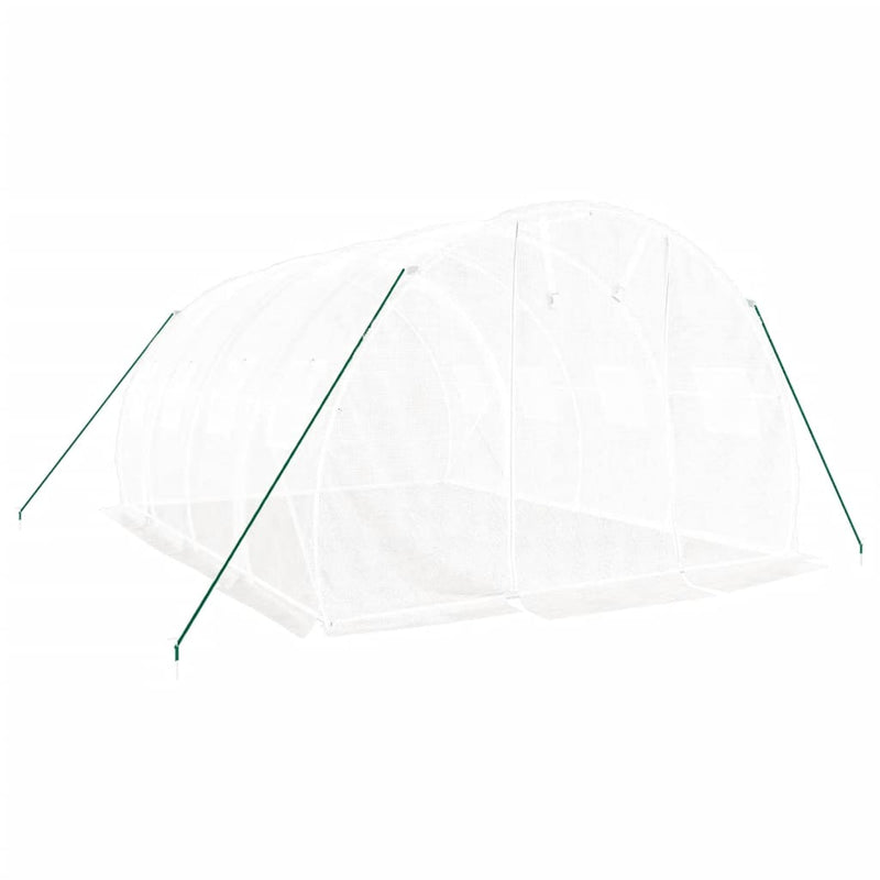 vidaXL fehér acélvázas melegház 12 m² 4 x 3 x 2 m