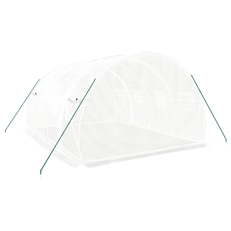 vidaXL fehér acélvázas melegház 12 m² 4 x 3 x 2 m