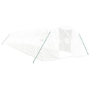 vidaXL fehér acélvázas melegház 36 m² 12 x 3 x 2 m