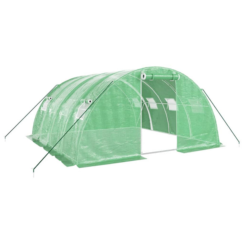 vidaXL zöld acélvázas melegház 16 m² 4 x 4 x 2 m