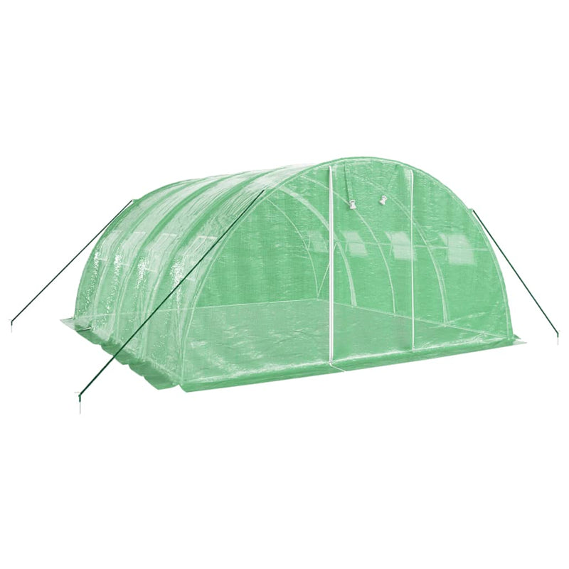 vidaXL zöld acélvázas melegház 16 m² 4 x 4 x 2 m