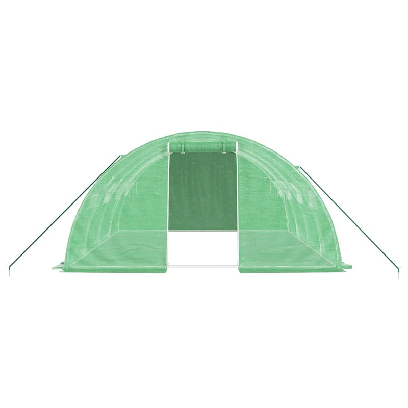 vidaXL zöld acélvázas melegház 16 m² 4 x 4 x 2 m