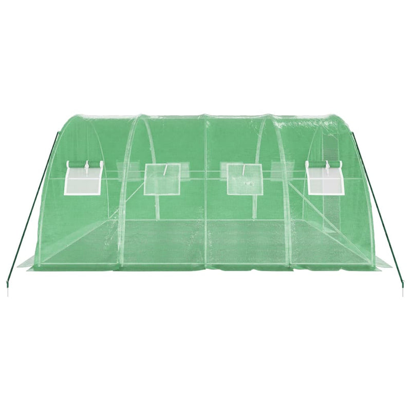 vidaXL zöld acélvázas melegház 16 m² 4 x 4 x 2 m