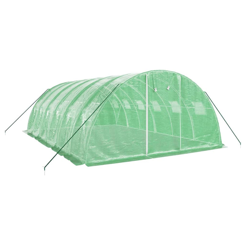 vidaXL zöld acélvázas melegház 24 m² 6 x 4 x 2 m
