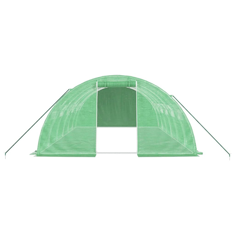 vidaXL zöld acélvázas melegház 24 m² 6 x 4 x 2 m