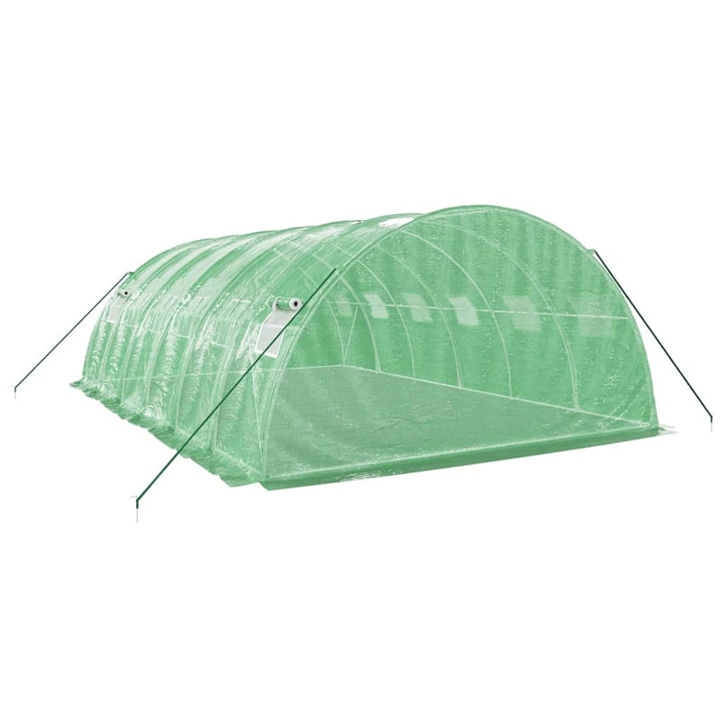 vidaXL zöld acélvázas melegház 24 m² 6 x 4 x 2 m