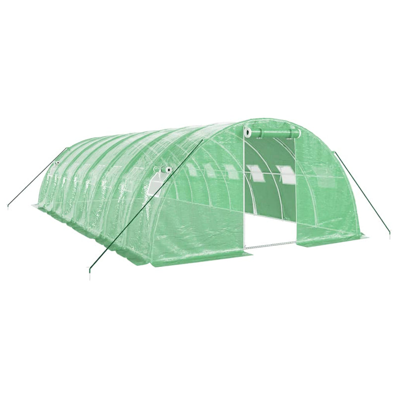 vidaXL zöld acélvázas melegház 32 m² 8 x 4 x 2 m