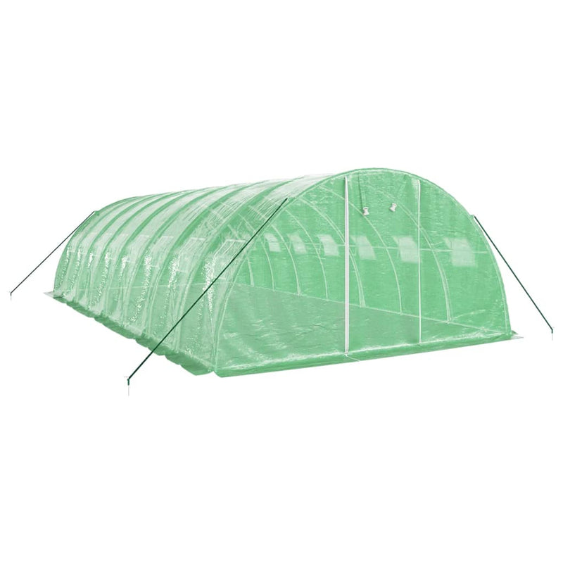 vidaXL zöld acélvázas melegház 32 m² 8 x 4 x 2 m