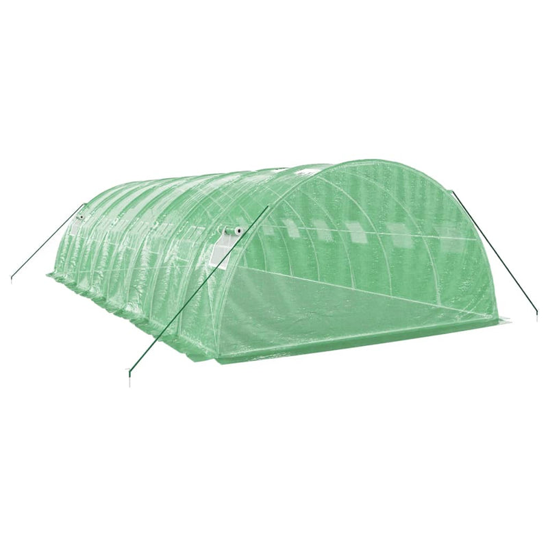 vidaXL zöld acélvázas melegház 32 m² 8 x 4 x 2 m